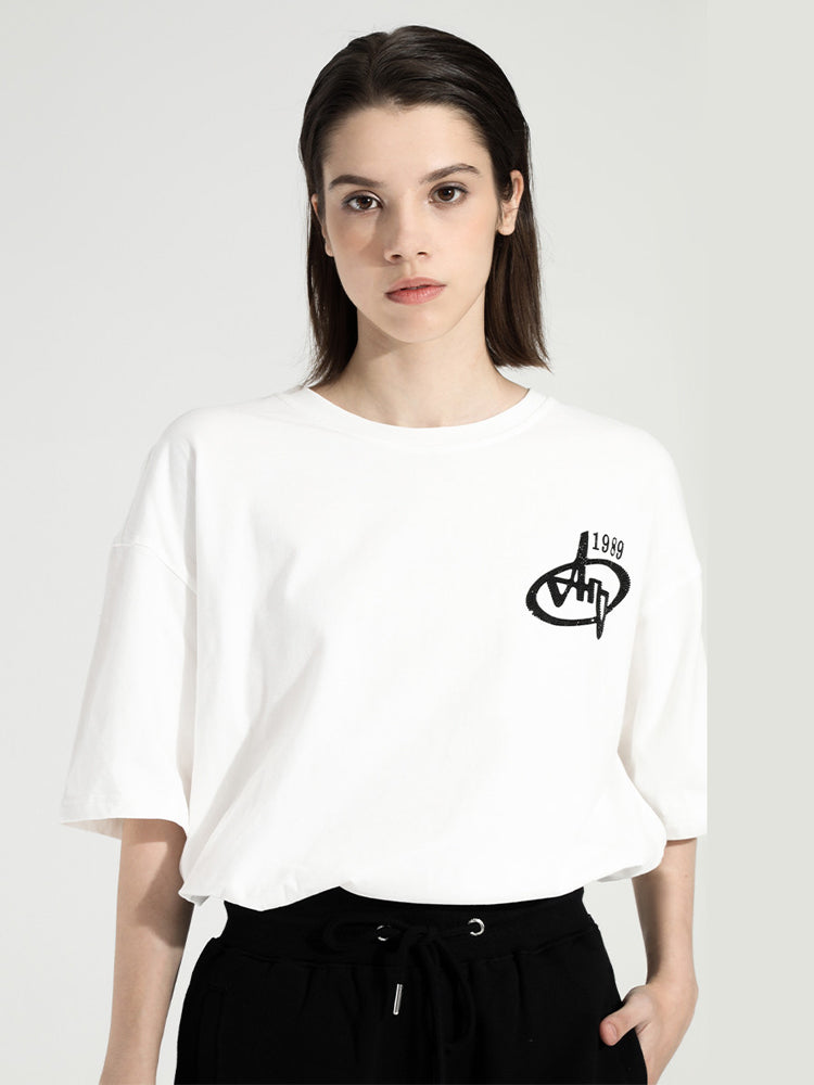 TCH Logo Print Summer Short Sleeve T-shirt in White