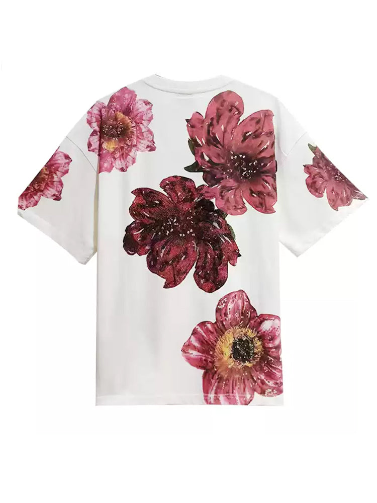 TCH Unisex Flower Print Sparkle T-shirt