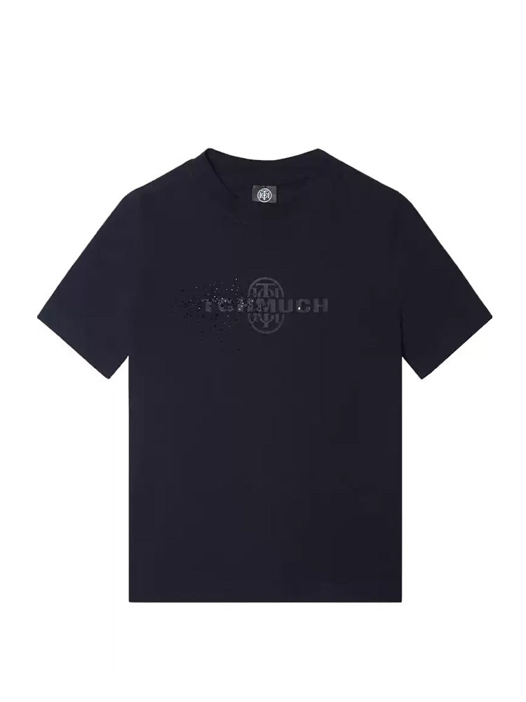 TCH Rhinestone Graphic Print Streetwear Black T-shirt