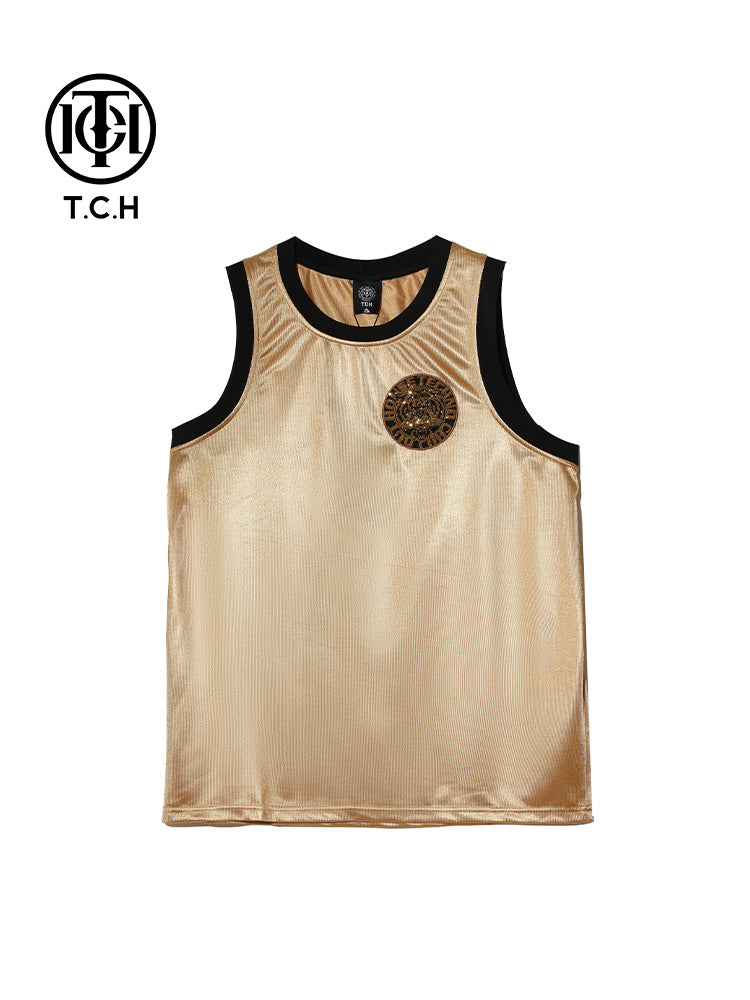TCH Rhinestone Letter Basketball Tank Top