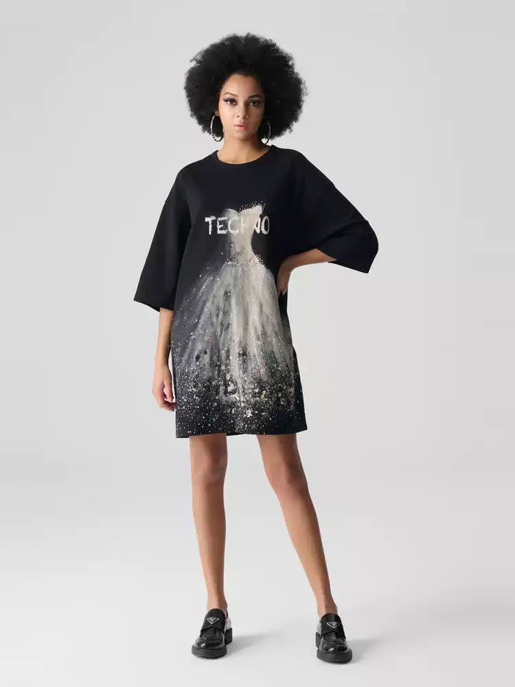 TCH Luxury Rhinestone Wedding T-shirt Dress