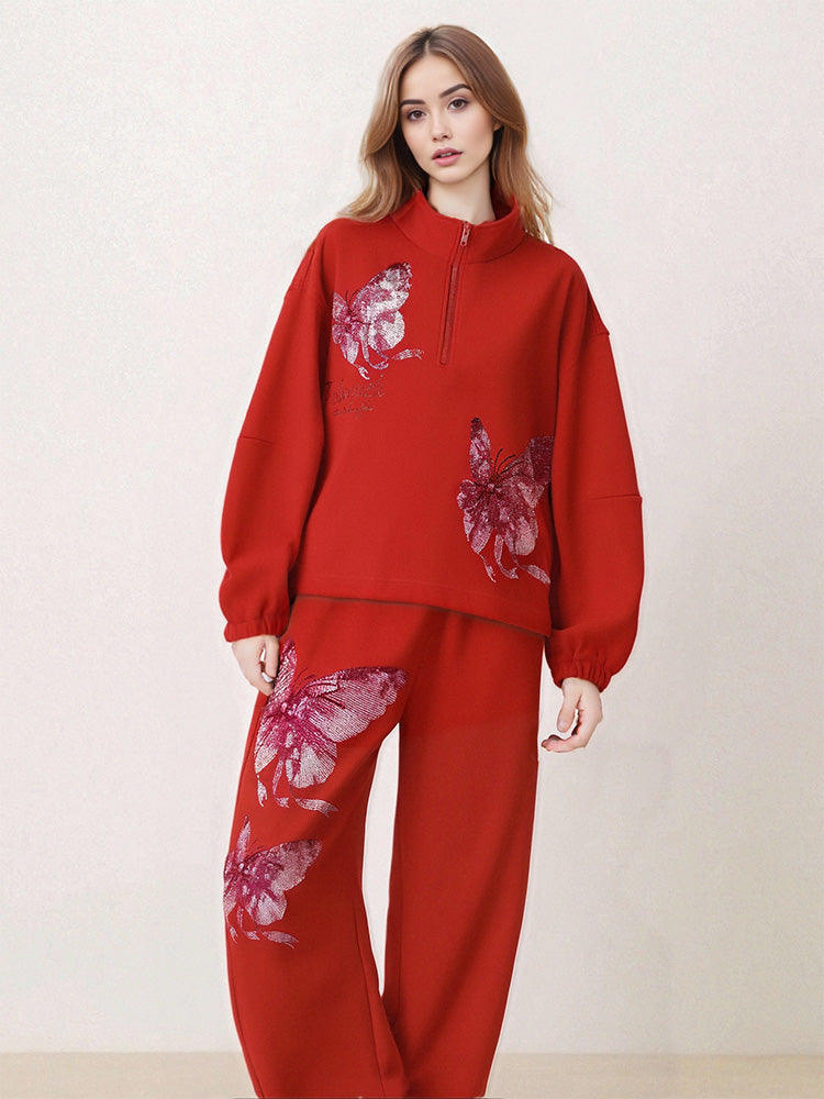 TCH Rhinestone Butterfly Two-Piece Set