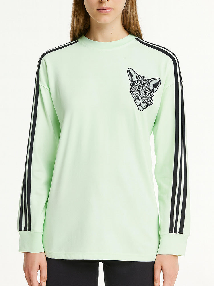 TCH Rhinestone University Striped Sweatshirt