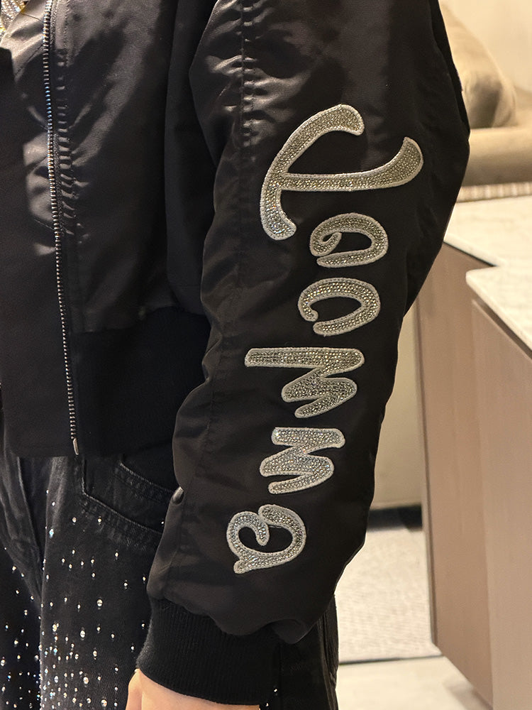 TCH Luxe Rhinestone Winged Bomber Jacket