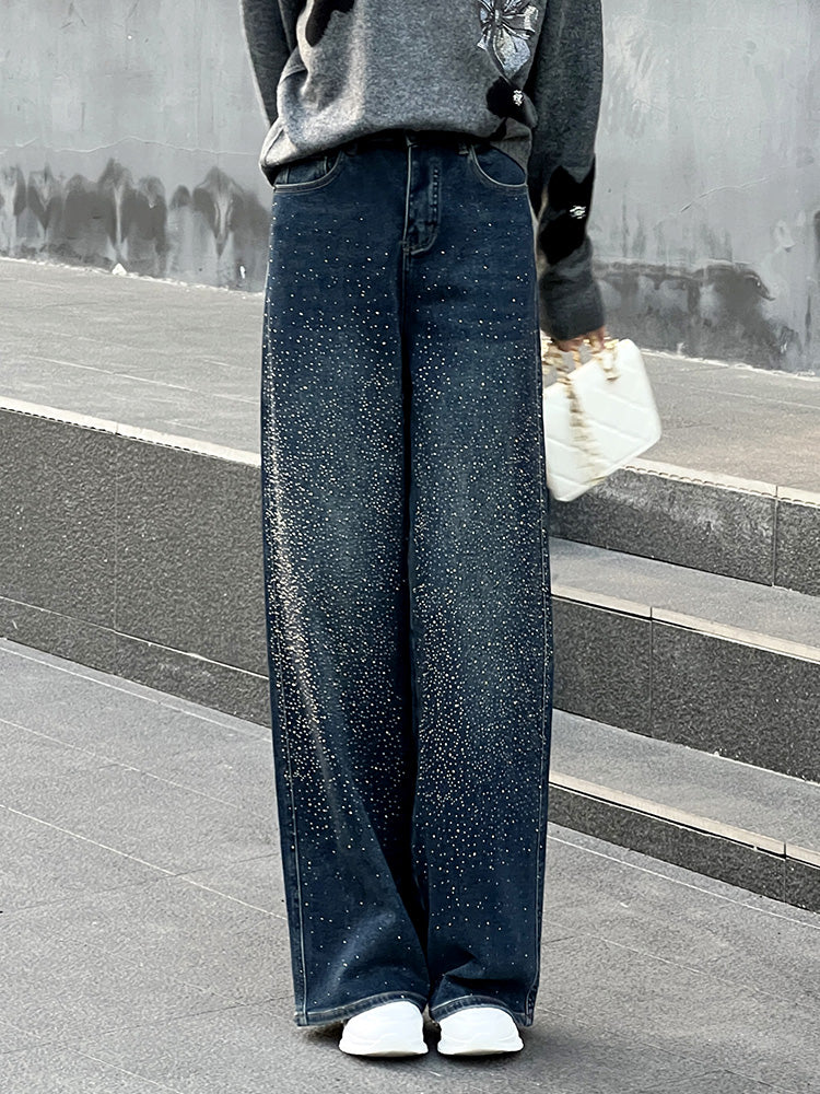 TCH Rhinestone Galaxy High Waits Jeans