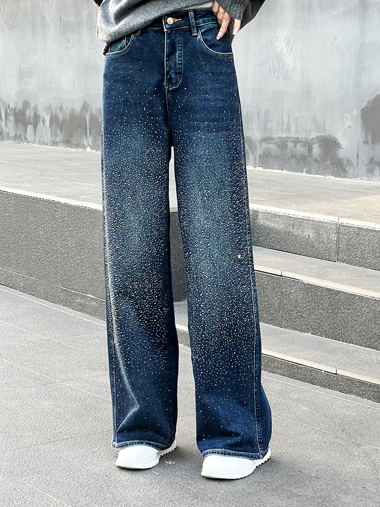 TCH Rhinestone Galaxy High Waits Jeans
