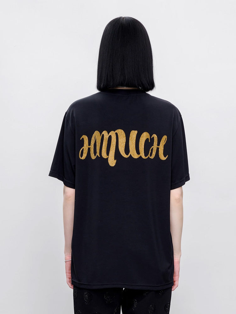 TCH Rhinestone Leopard Graphic Pink T-Shirt