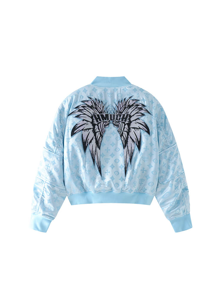 TCH Unisex Graphic Rhinestone Zip Up Bomber Jacket