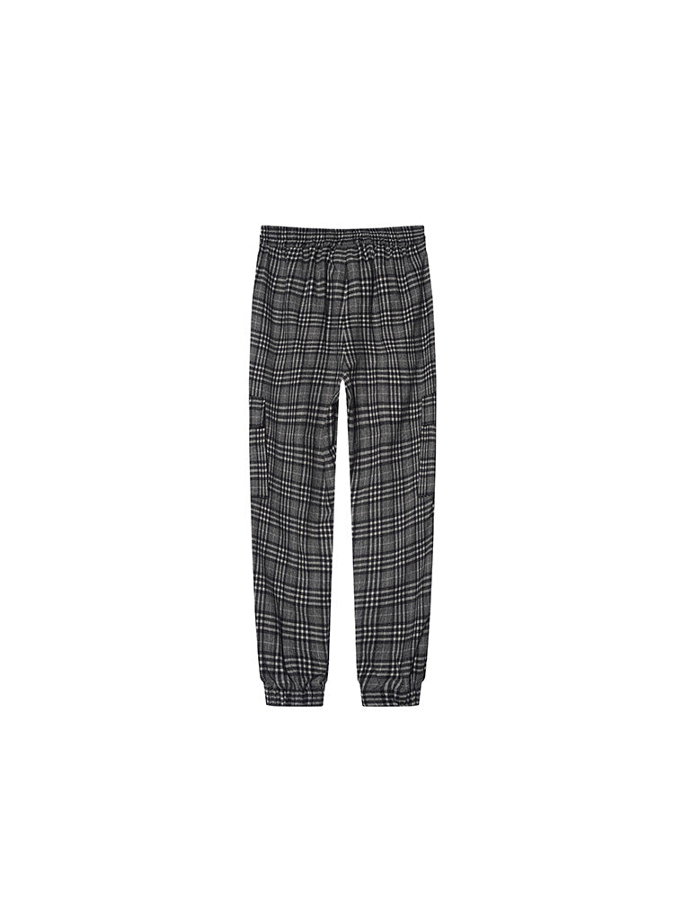 TCH Plaid Rhinestone Elastic Waist Pants
