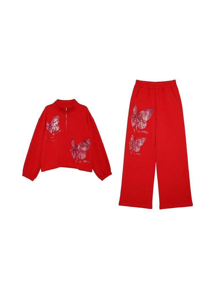 TCH Rhinestone Butterfly Two-Piece Set