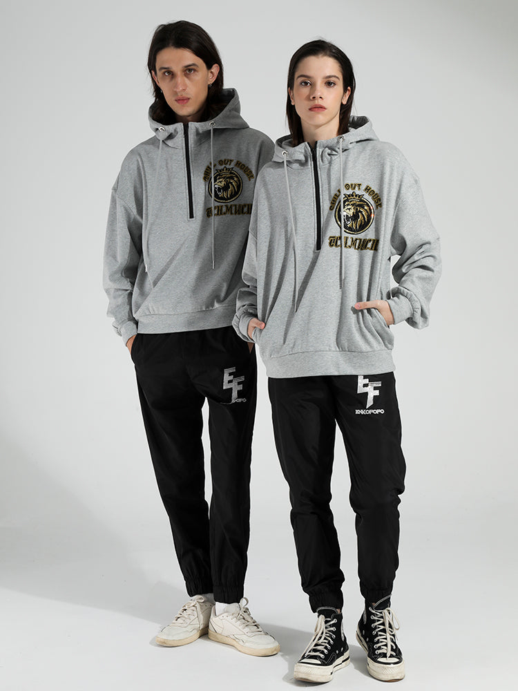 TCH Unisex Wing Rhinestones Zipper Casual Hoodie