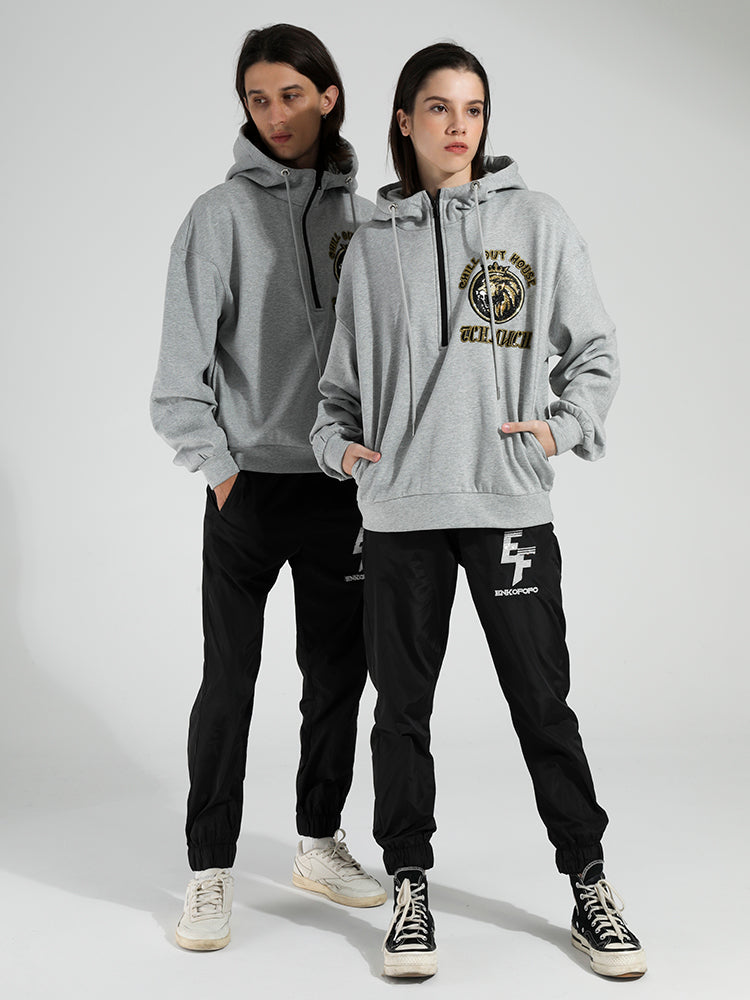 TCH Unisex Wing Rhinestones Zipper Casual Hoodie