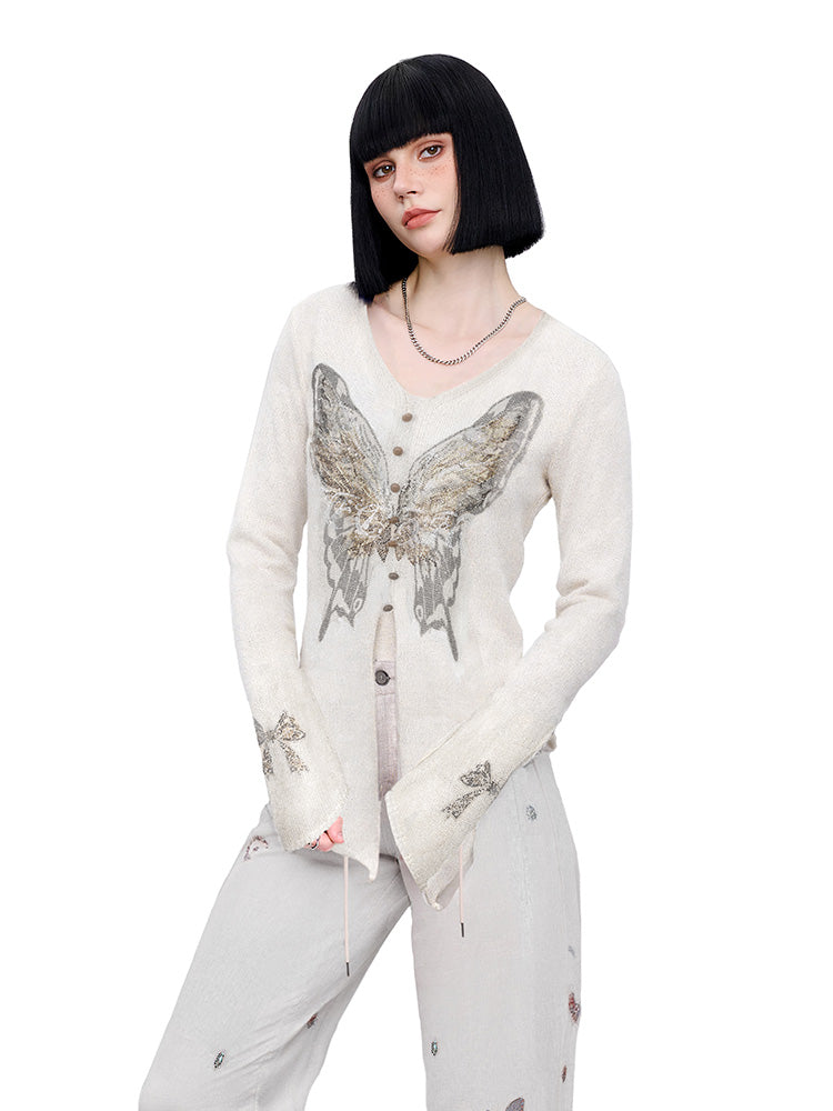 TCH Rhinestone Butterfly Slip Sparkle Top