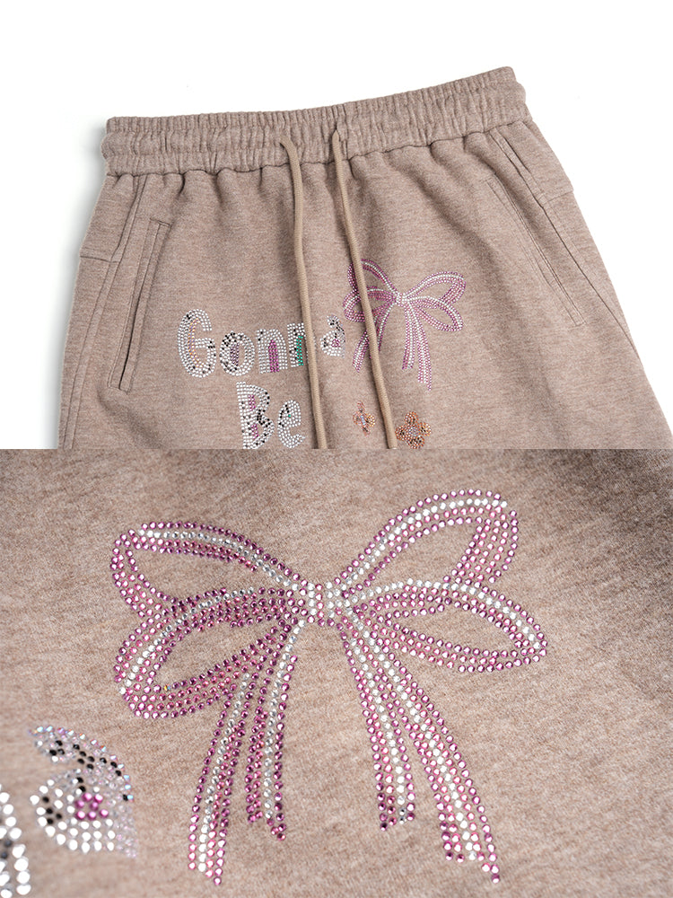 TCH Crystal Letter Graphic Sweatshirt & Knit Skirt Set
