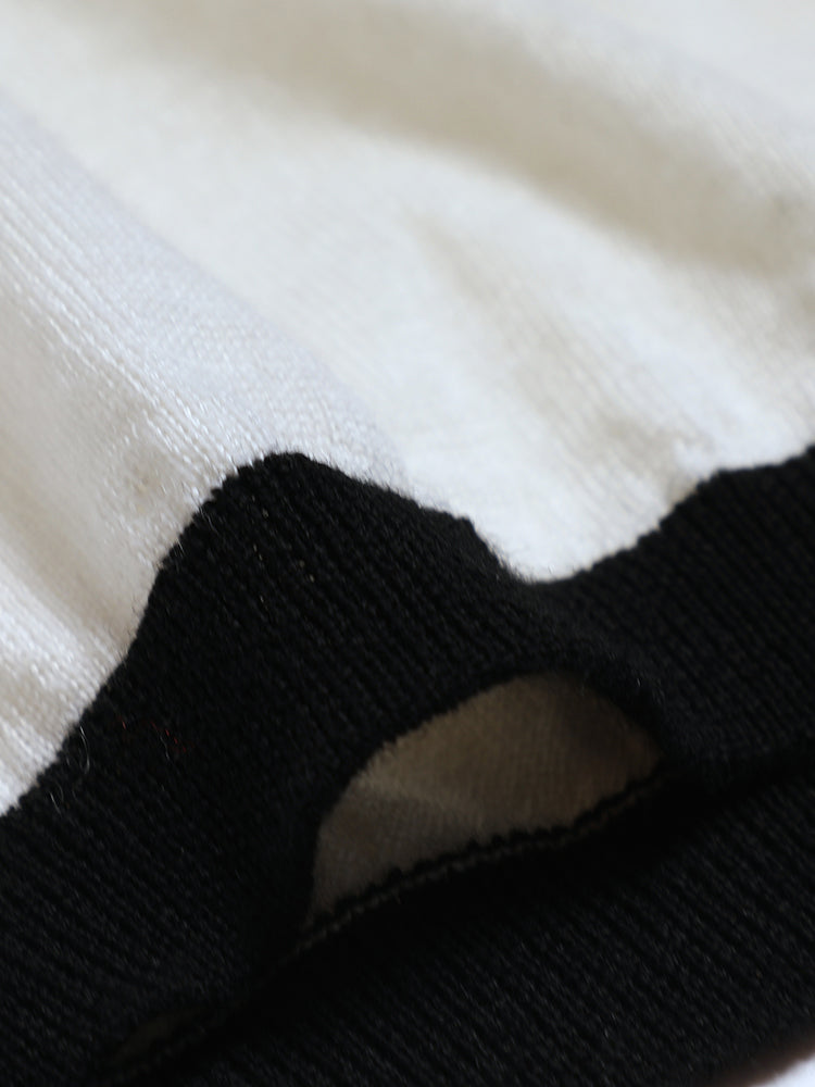 TCH Ribbed Embroidery Crew Neck Basic Sweater Top