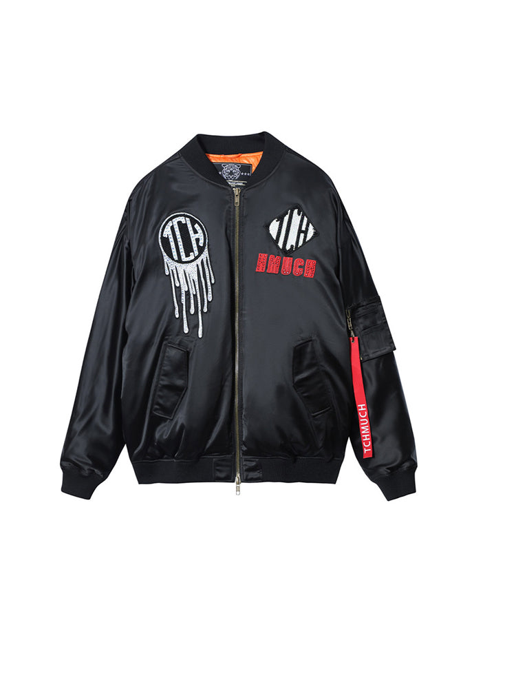 TCH Men's Rhinestone Angel Wings Zip Up Jacket
