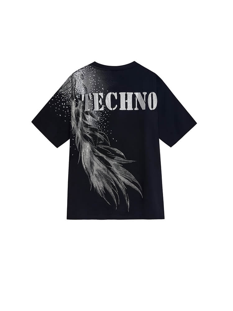 TCH Rhinestone Short Sleeve Black T-shirt