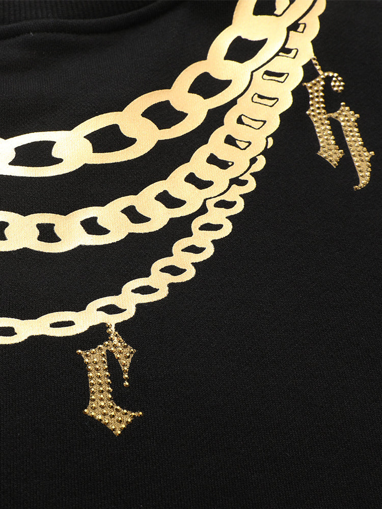 TCH Necklace Gold Wings Rhinestone Unisex Sweatshirt