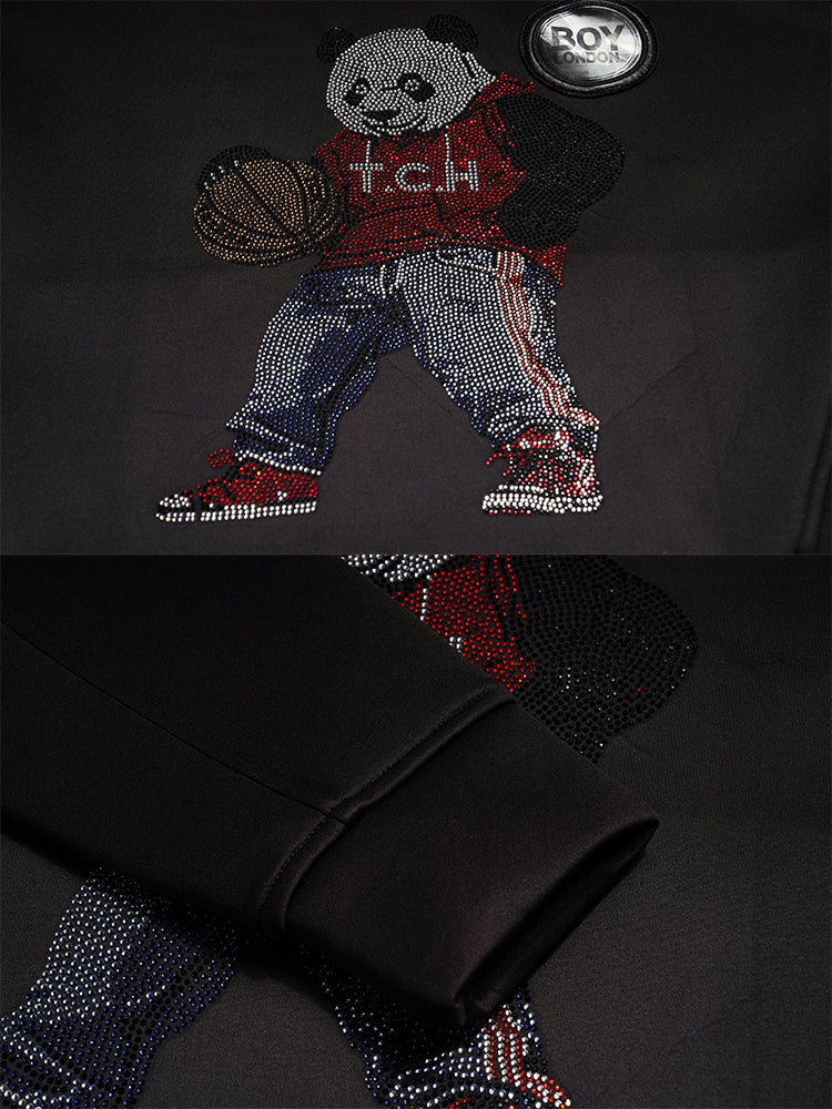 TCH Unisex Rhinestone Panda Hoodie