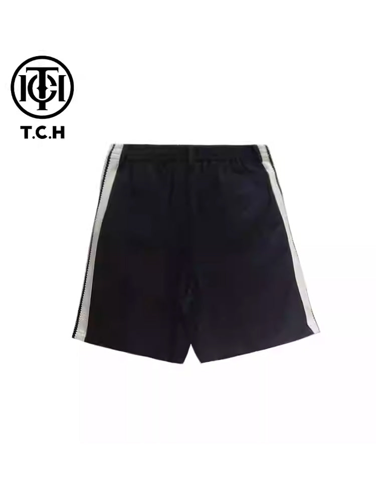 TCH Rhinestone Graphic Print Black Shorts