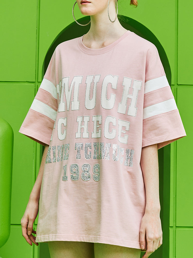 TCH Rhinestone Pink Jersey Preowned Logo T-Shirt