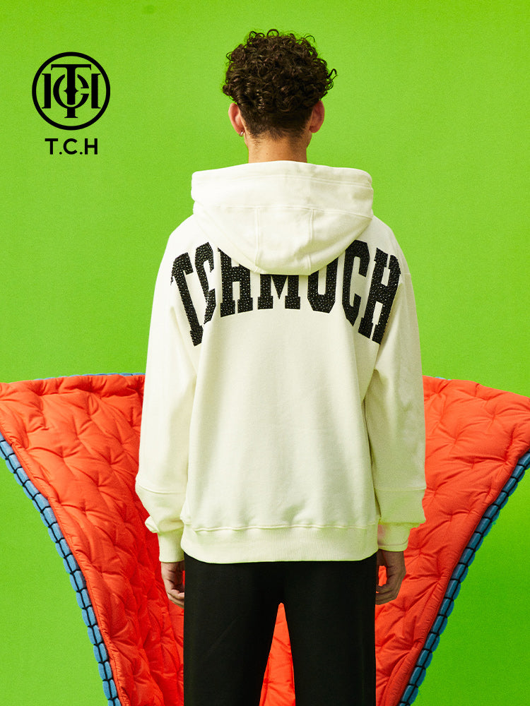 TCH Letter Rhinestone Oversized Hoodie