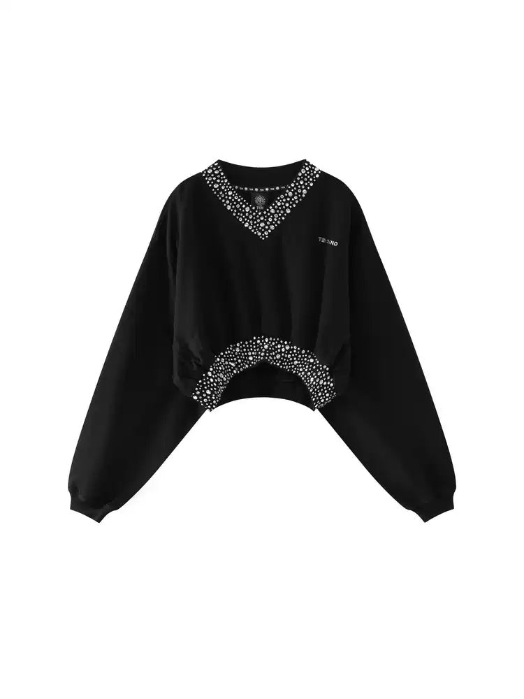 TCH Crystal-Embellished Cropped Sweatshirt