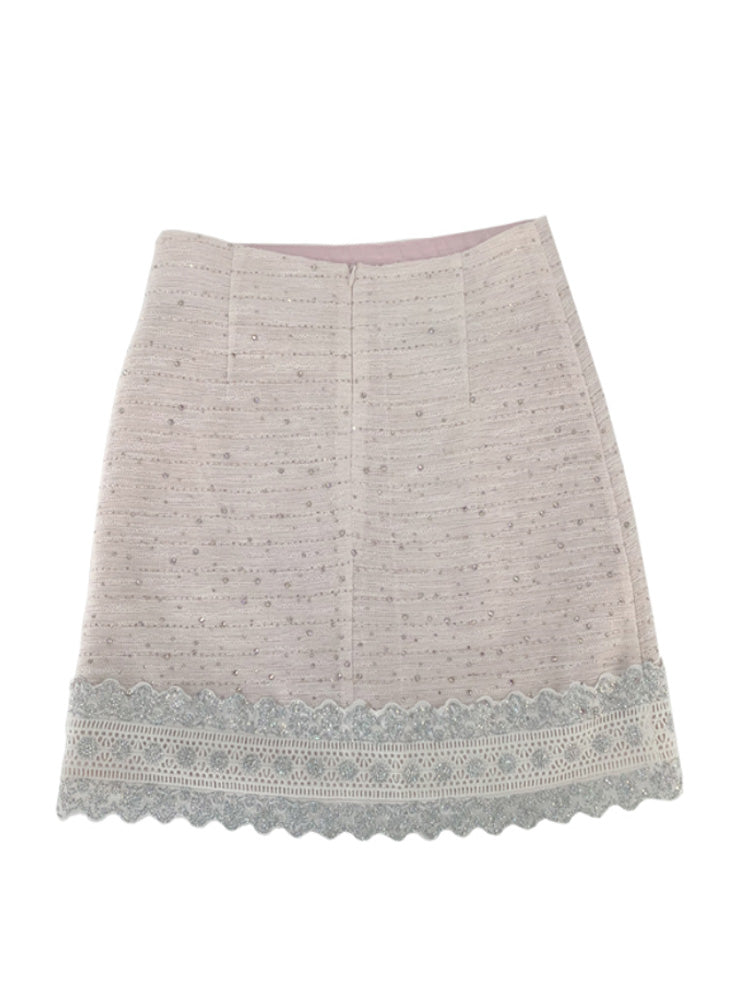 TCH Bow Crystal Lace Luxury  2 Piece Outfits and Mini Skirt Sets