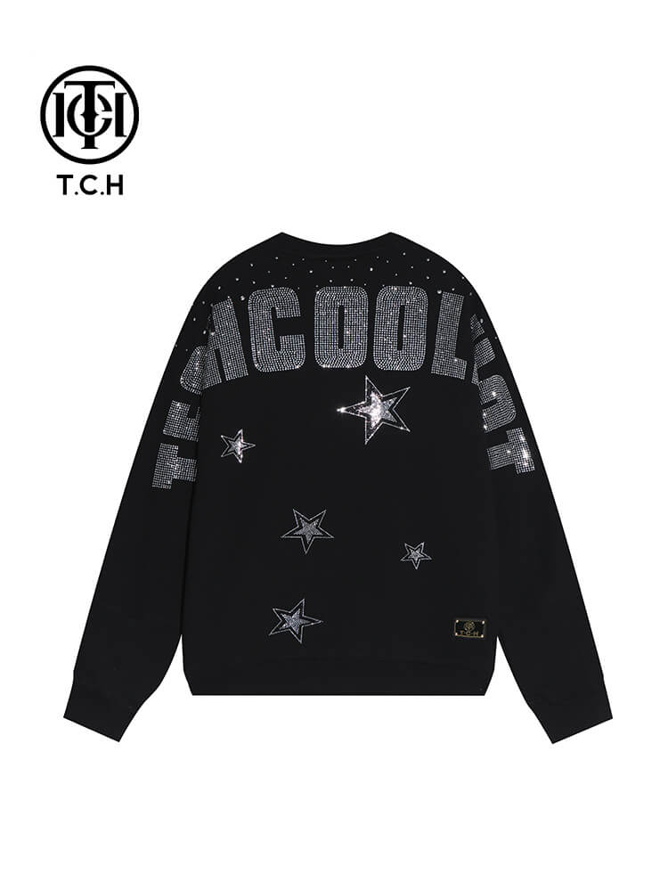 TCH Men's Graphics Rhinestone Letter Sweatshirt