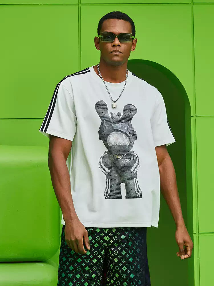TCH Fashion Space Rabbit  T-shirt Top in White