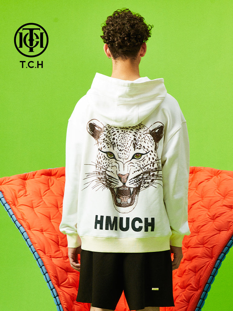 TCH Graphic Rhinestone Oversized Hoodie