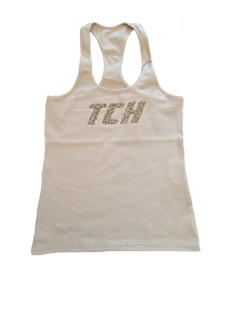 TCH Rhinestone Logo Print Racerback Tank