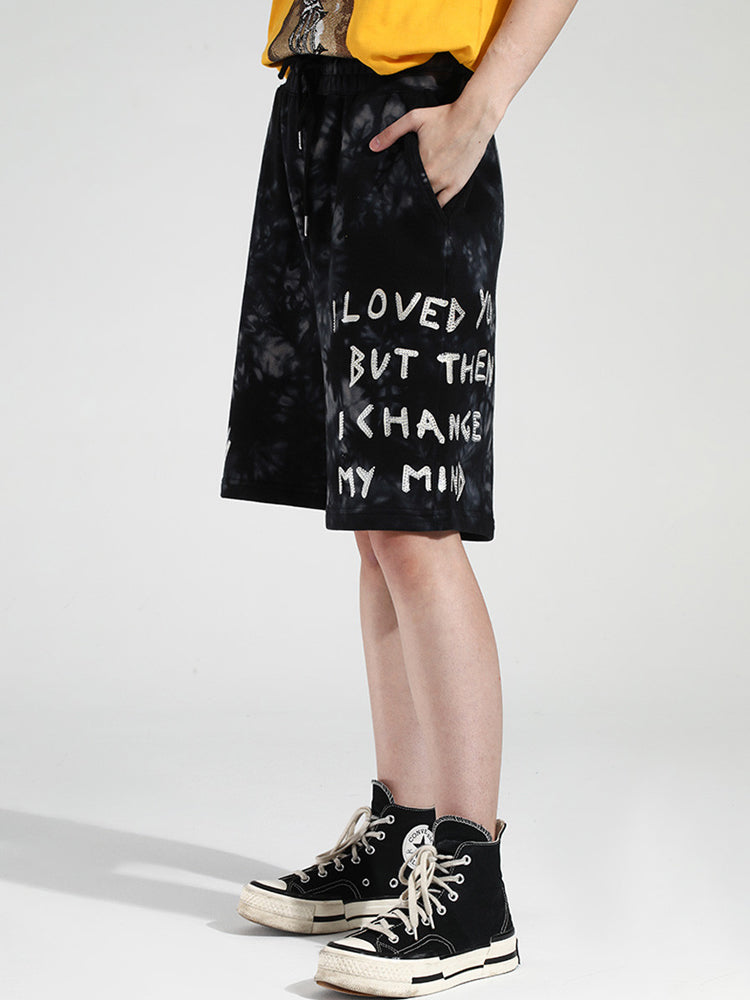 TCH Rhinestone Casual Print Drawstring Shorts