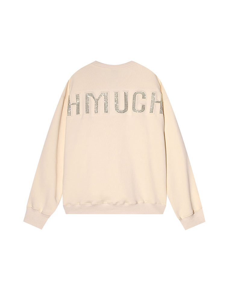 TCH Rhinestone Bear Embossment Cotton Sweatshirt