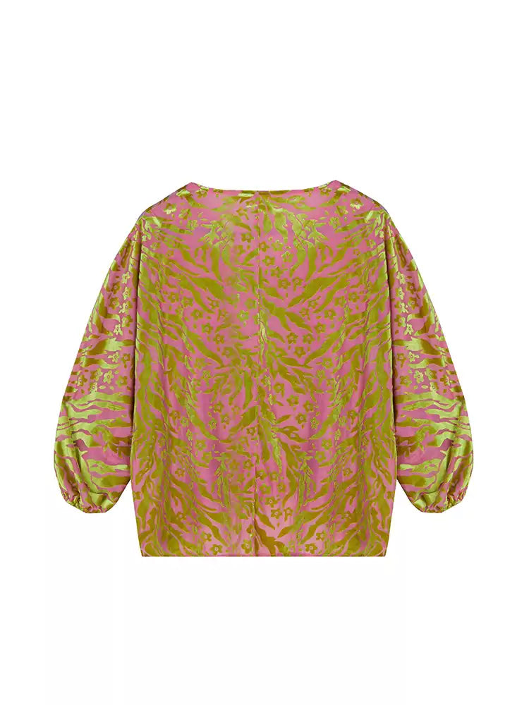 TCH Rhinestone Splash Paisley Floral Print Top