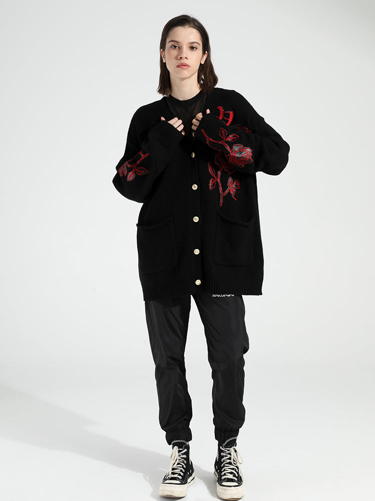 TCH Women's Rhinestone Button Knit Cardigan Sweater