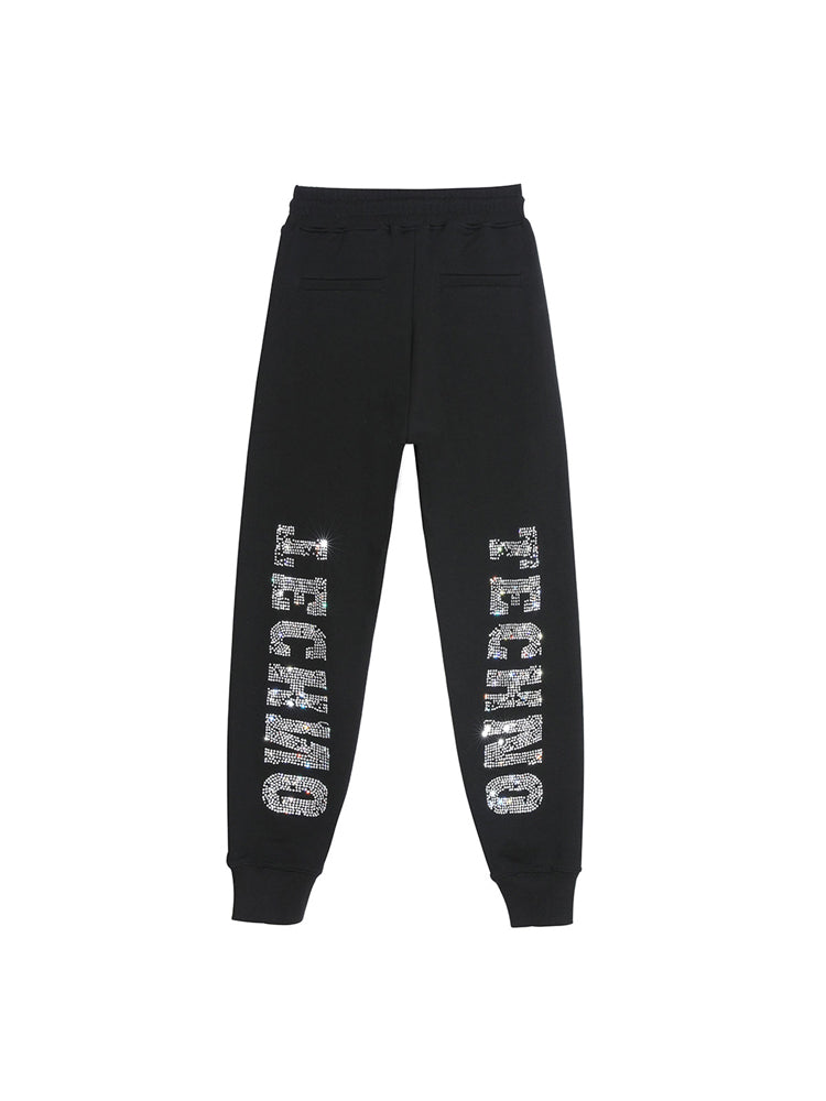 TCH Cartoon Bear Rhinestone Letter Pants