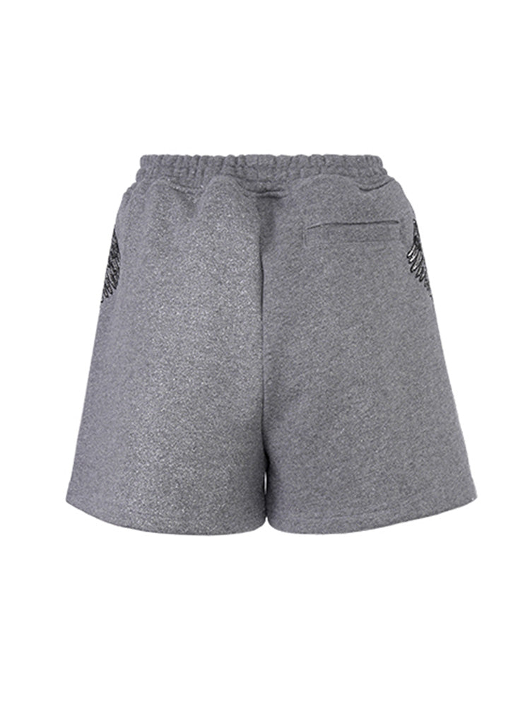 TCH Luxury Wings Rhinestone Graphic Shorts