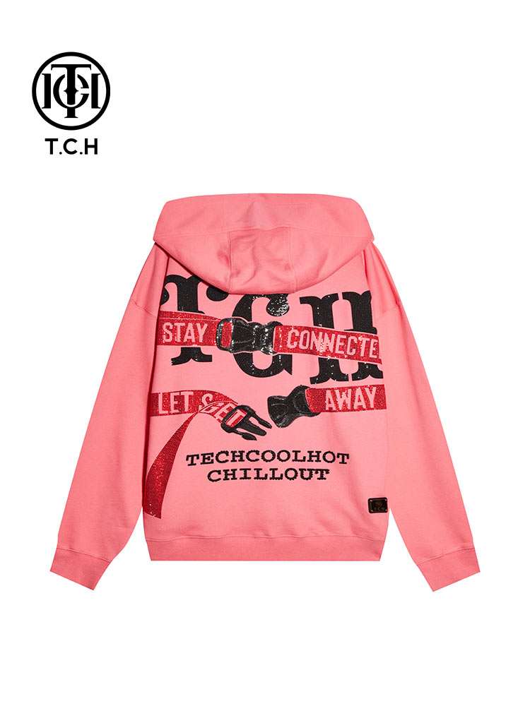 TCH Women's Hot Diamond Letter Oversized hoodie