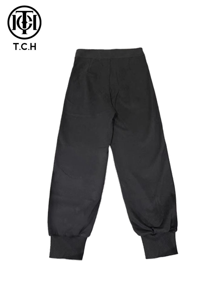 TCH Crystal-Embellished Zipper Loose Jogger