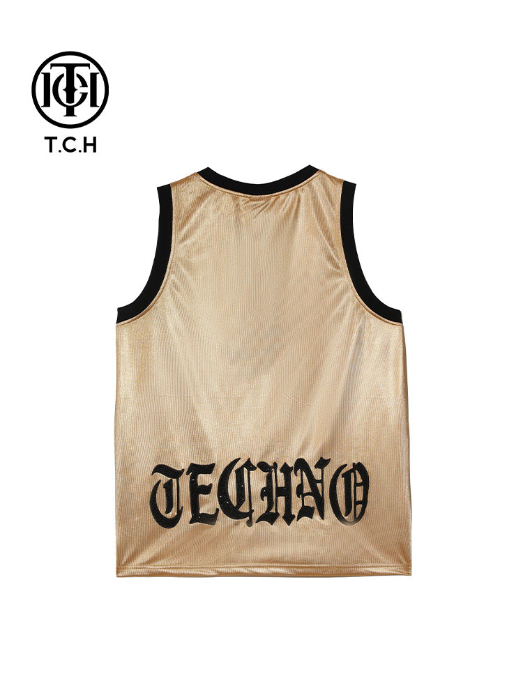 TCH Rhinestone Letter Basketball Tank Top