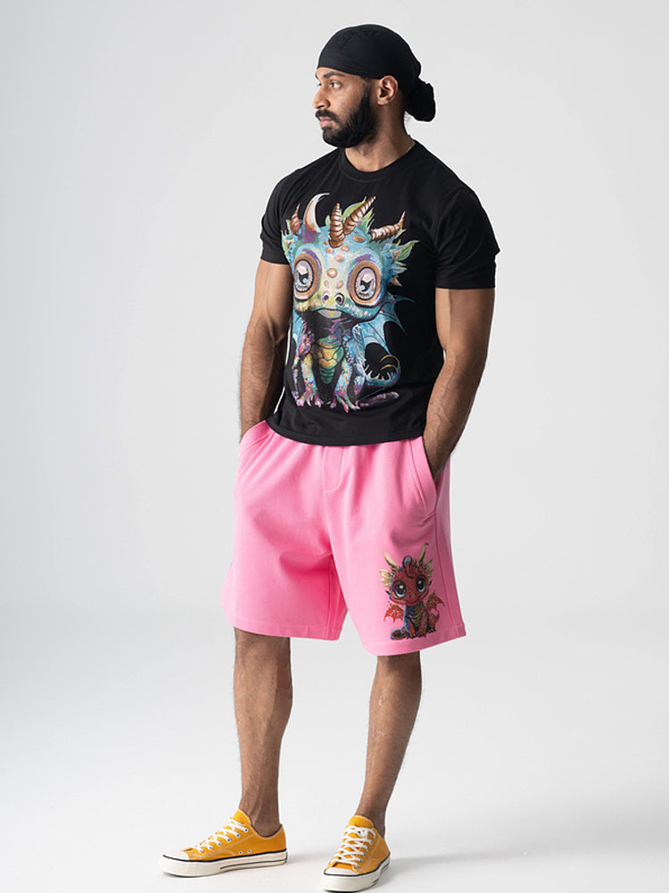 TCH Cartoon Monster Rhinestone Black T-Shirt