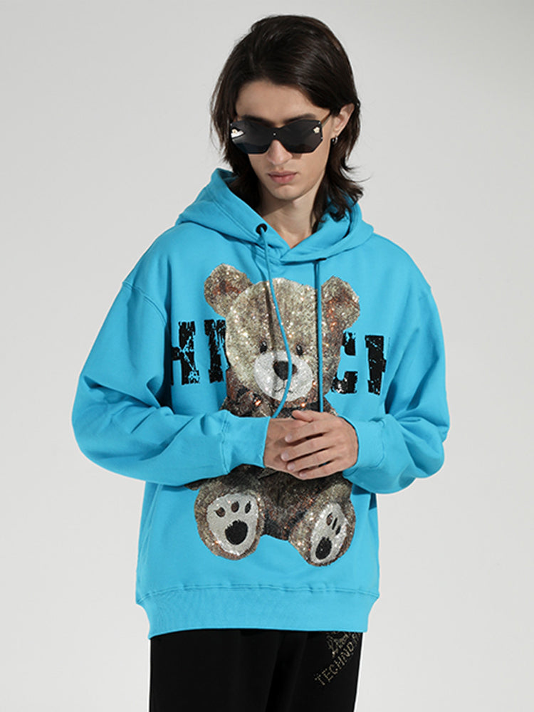 TCH Rhinestone Teddy Bear Long Sleeve Hoodie