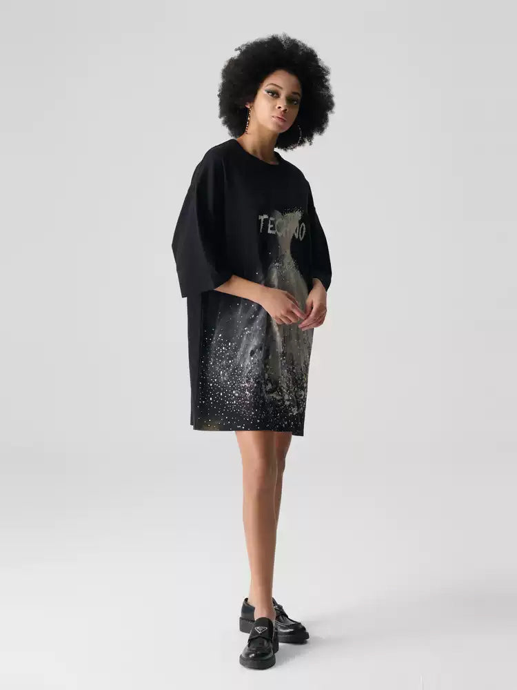 TCH Luxury Rhinestone Wedding T-shirt Dress