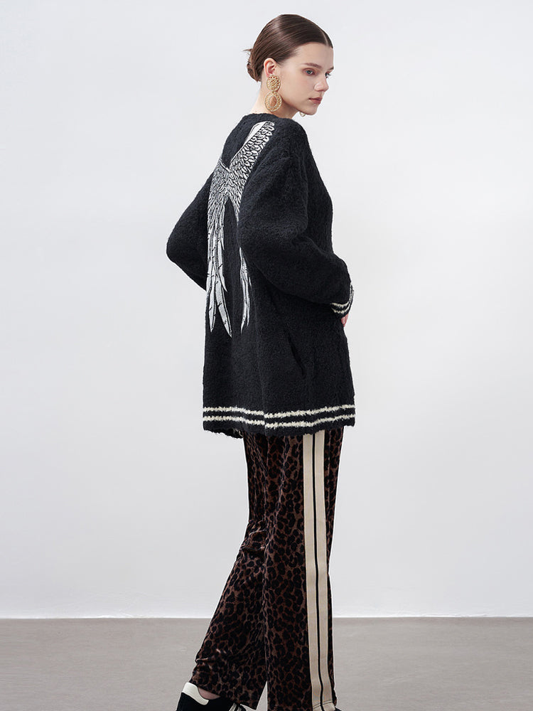 TCH Women's Rhinestone Wings Knit Cardigan