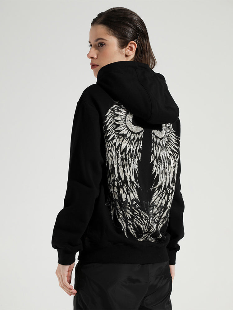 TCH Women's Graphics Rhinestone Angel Wings Hoodie