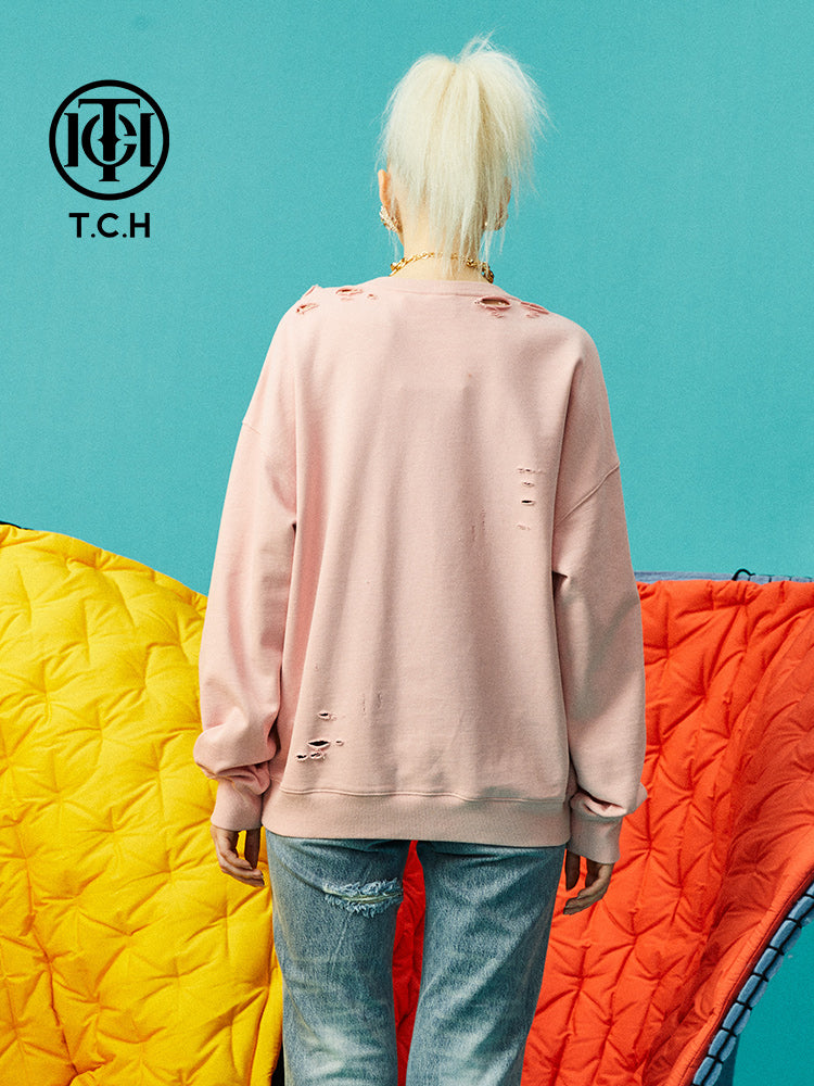 TCH Teddy Bear Rhinestone Graphic Sweatshirt