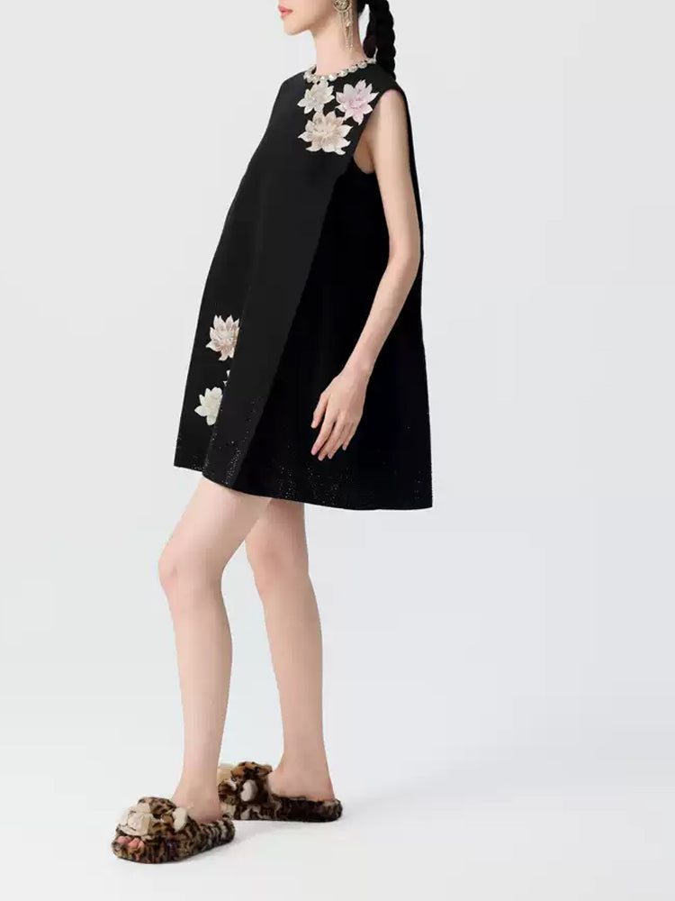 TCH Crystal-Embellished Flower Mini Dress