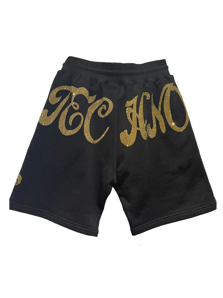TCH Rhinestone Bow Bear Casual Drawstring Shorts
