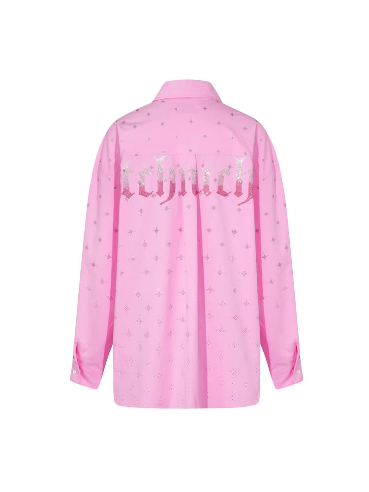 TCH Rhinestone Bow Print Oversized Shirts